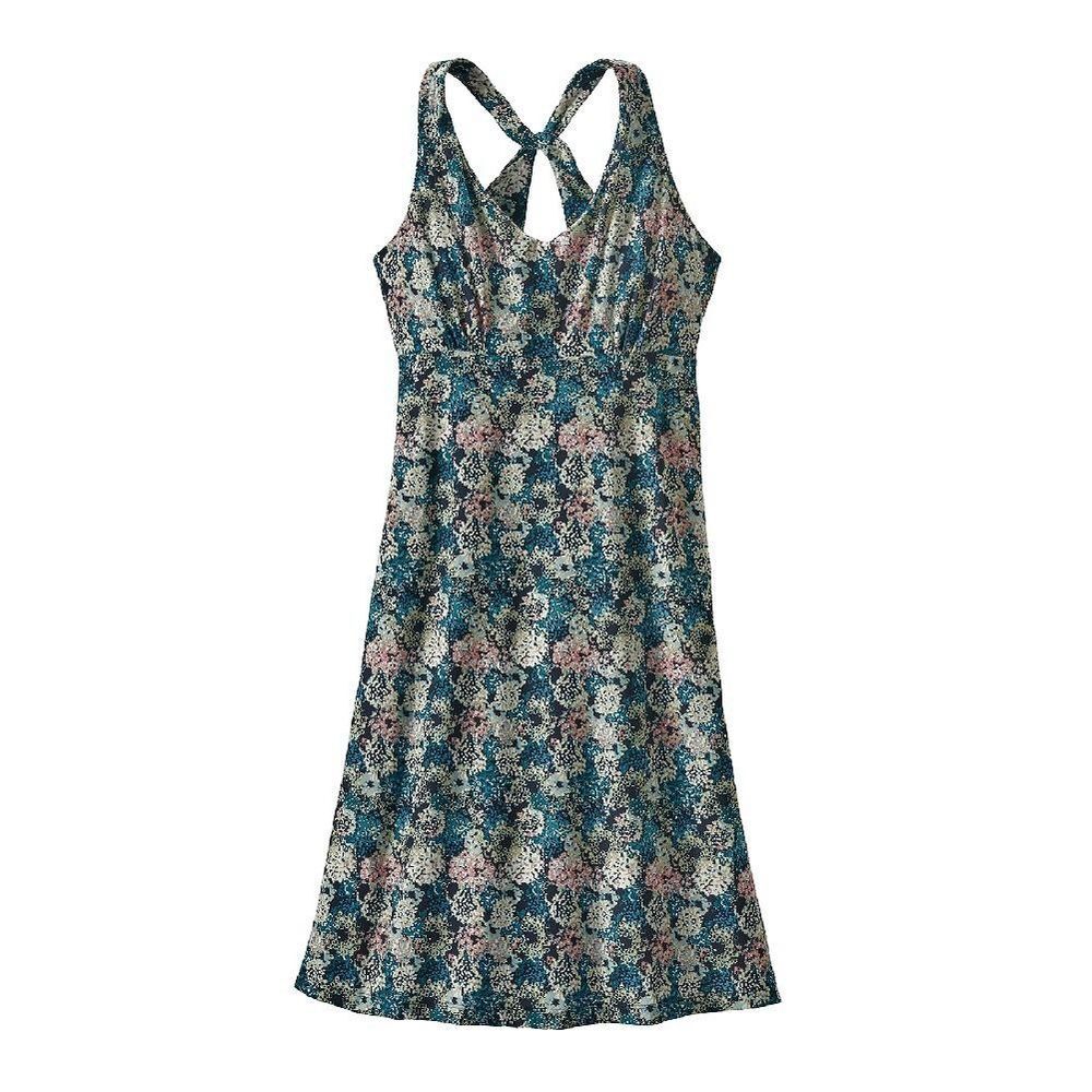 Patagonia Magnolia Spring Dress in Furnai Floral Neo Navy Sz S Sleeveless Knit